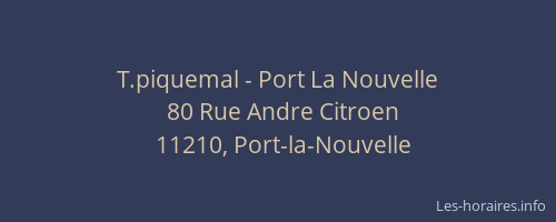 T.piquemal - Port La Nouvelle