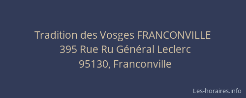 Tradition des Vosges FRANCONVILLE