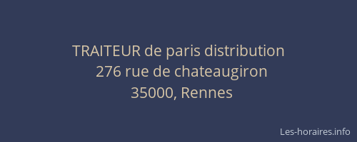 TRAITEUR de paris distribution