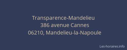 Transparence-Mandelieu