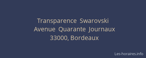 Transparence  Swarovski