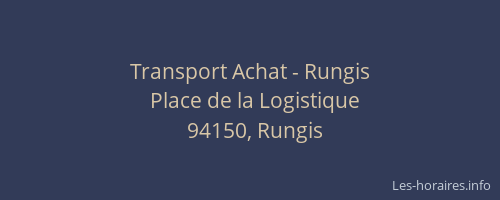 Transport Achat - Rungis