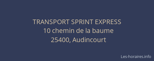 TRANSPORT SPRINT EXPRESS