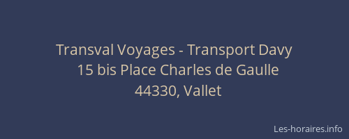 Transval Voyages - Transport Davy