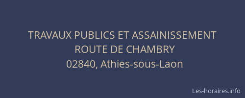 TRAVAUX PUBLICS ET ASSAINISSEMENT