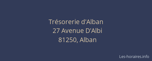 Tr&eacute;sorerie d'Alban