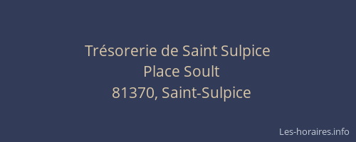 Trésorerie de Saint Sulpice