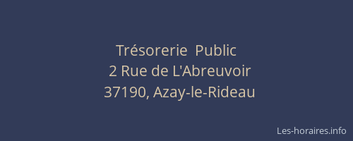 Tr&eacute;sorerie  Public