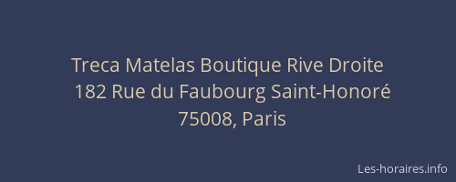 Treca Matelas Boutique Rive Droite