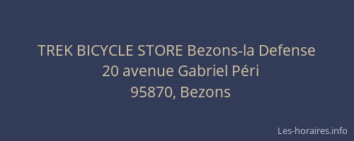 TREK BICYCLE STORE Bezons-la Defense