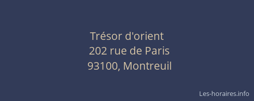 Trésor d'orient