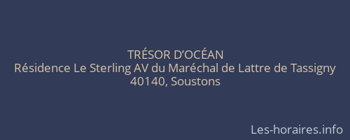 TRÉSOR D’OCÉAN