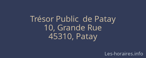 Trésor Public  de Patay