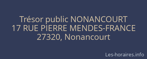Trésor public NONANCOURT