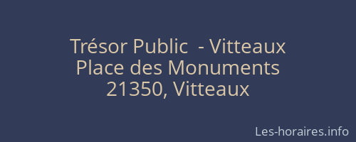 Trésor Public  - Vitteaux
