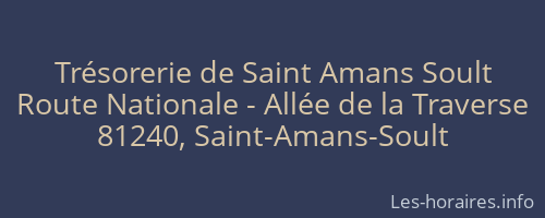 Trésorerie de Saint Amans Soult