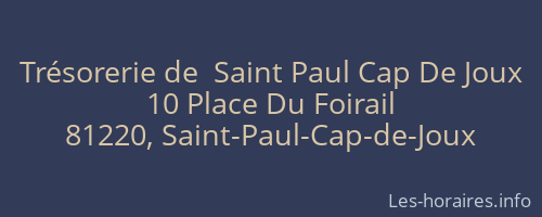 Trésorerie de  Saint Paul Cap De Joux