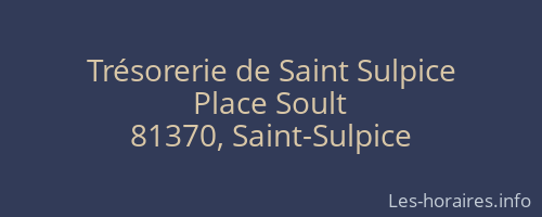 Trésorerie de Saint Sulpice