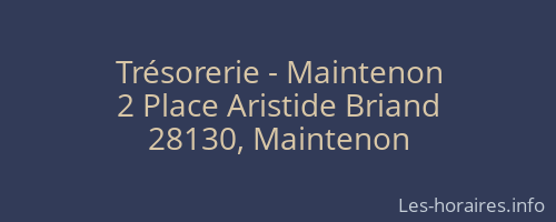 Trésorerie - Maintenon