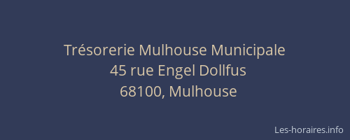 Trésorerie Mulhouse Municipale