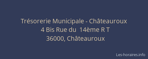 Trésorerie Municipale - Châteauroux