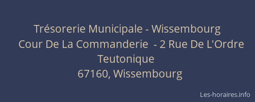 Trésorerie Municipale - Wissembourg