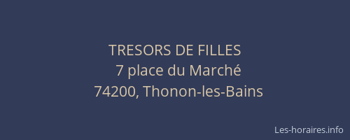 TRESORS DE FILLES