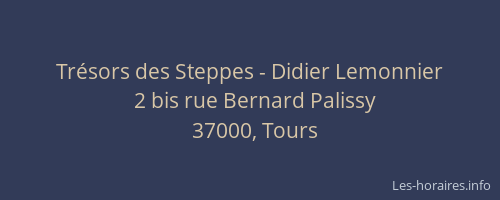 Trésors des Steppes - Didier Lemonnier