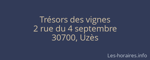 Trésors des vignes