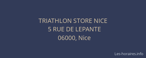 TRIATHLON STORE NICE