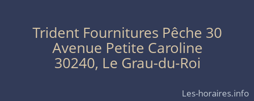 Trident Fournitures Pêche 30
