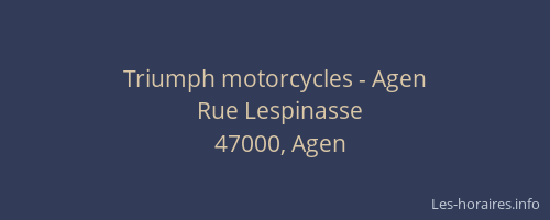 Triumph motorcycles - Agen
