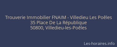 Trouverie Immobilier FNAIM - Villedieu Les Poêles
