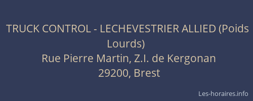 TRUCK CONTROL - LECHEVESTRIER ALLIED (Poids Lourds)