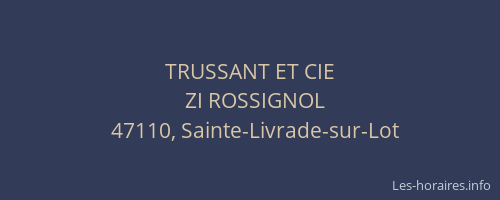 TRUSSANT ET CIE