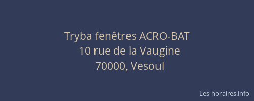 Tryba fen&ecirc;tres ACRO-BAT