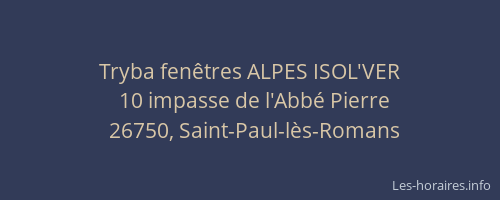 Tryba fen&ecirc;tres ALPES ISOL'VER