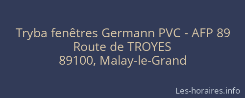 Tryba fen&ecirc;tres Germann PVC - AFP 89