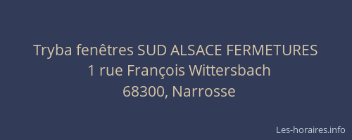 Tryba fen&ecirc;tres SUD ALSACE FERMETURES