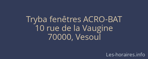 Tryba fenêtres ACRO-BAT