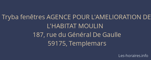Tryba fenêtres AGENCE POUR L'AMELIORATION DE L'HABITAT MOULIN