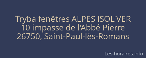 Tryba fenêtres ALPES ISOL'VER