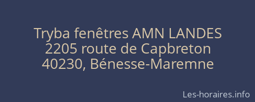Tryba fenêtres AMN LANDES