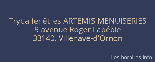Tryba fenêtres ARTEMIS MENUISERIES