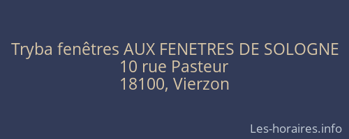 Tryba fenêtres AUX FENETRES DE SOLOGNE