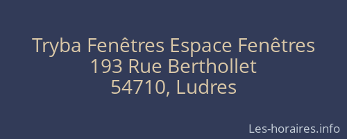 Tryba Fenêtres Espace Fenêtres