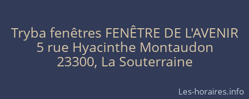 Tryba fenêtres FENÊTRE DE L'AVENIR