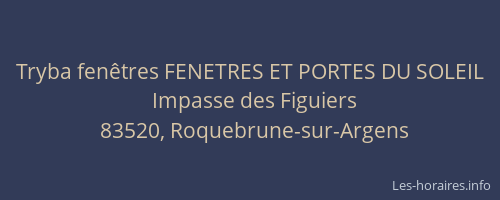 Tryba fenêtres FENETRES ET PORTES DU SOLEIL