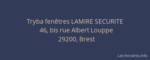 Tryba fenêtres LAMIRE SECURITE