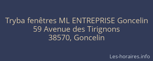 Tryba fenêtres ML ENTREPRISE Goncelin